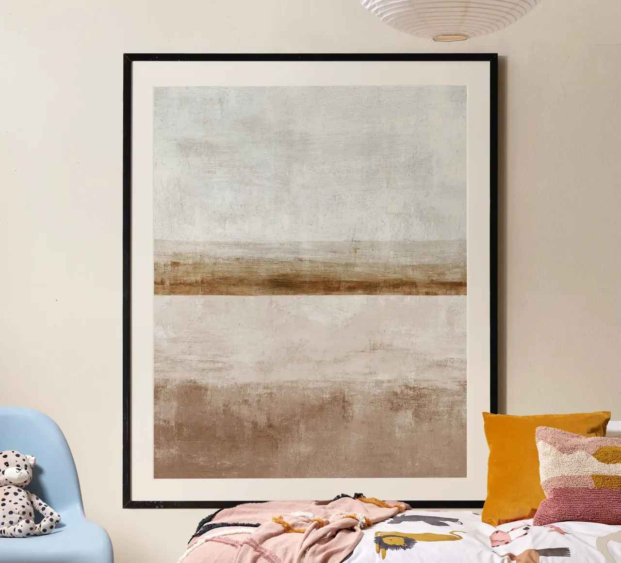 Minimalist Abstract Painting with Textured Beige Layers poster by Artbyvo
