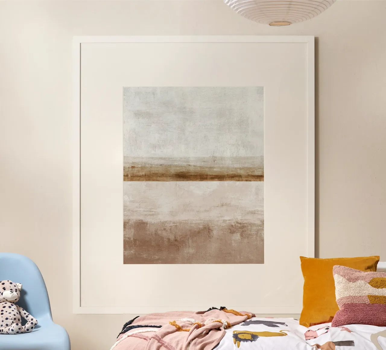 Minimalist Abstract Painting with Textured Beige Layers poster by Artbyvo