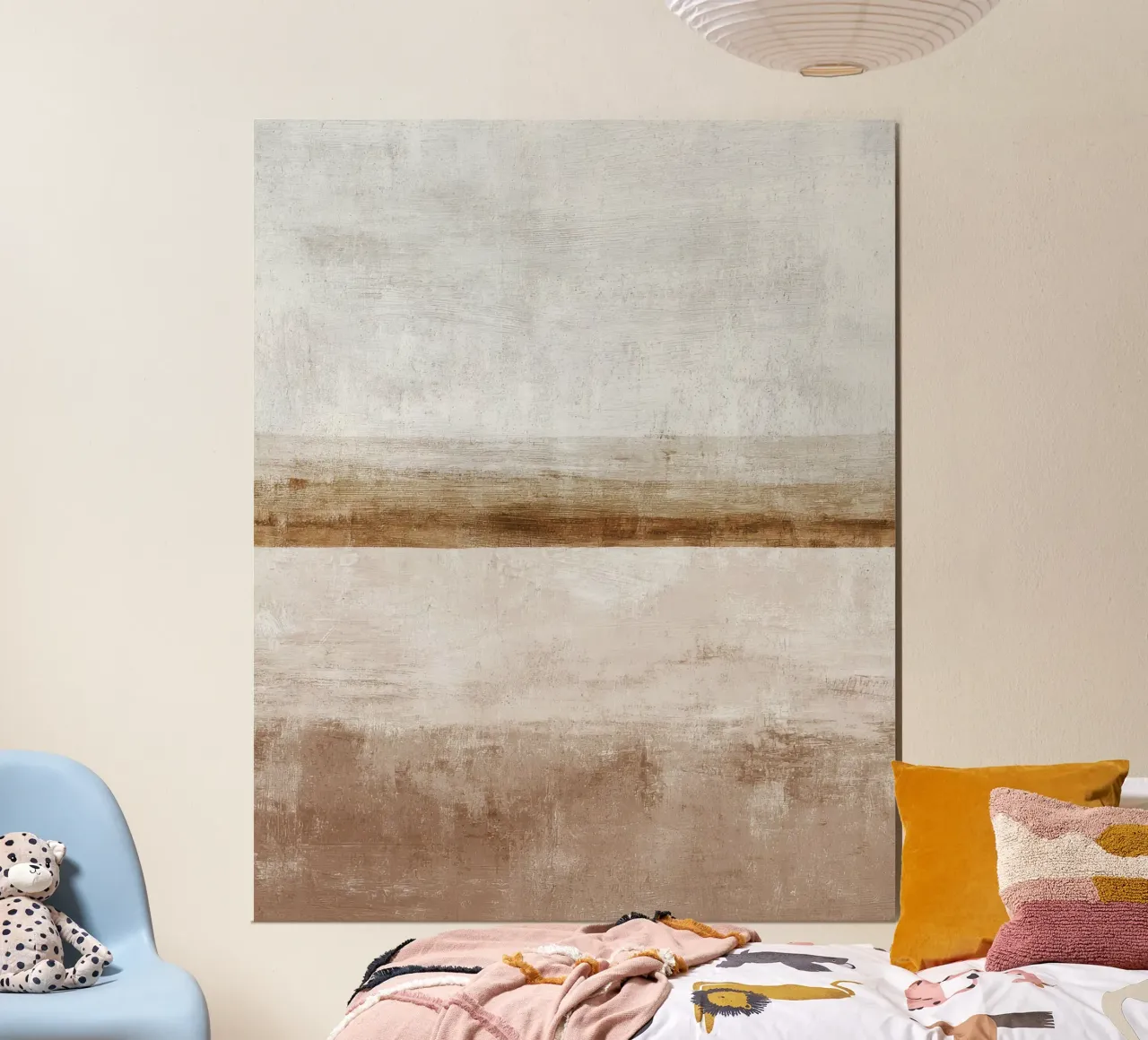 Minimalist Abstract Painting with Textured Beige Layers poster by Artbyvo