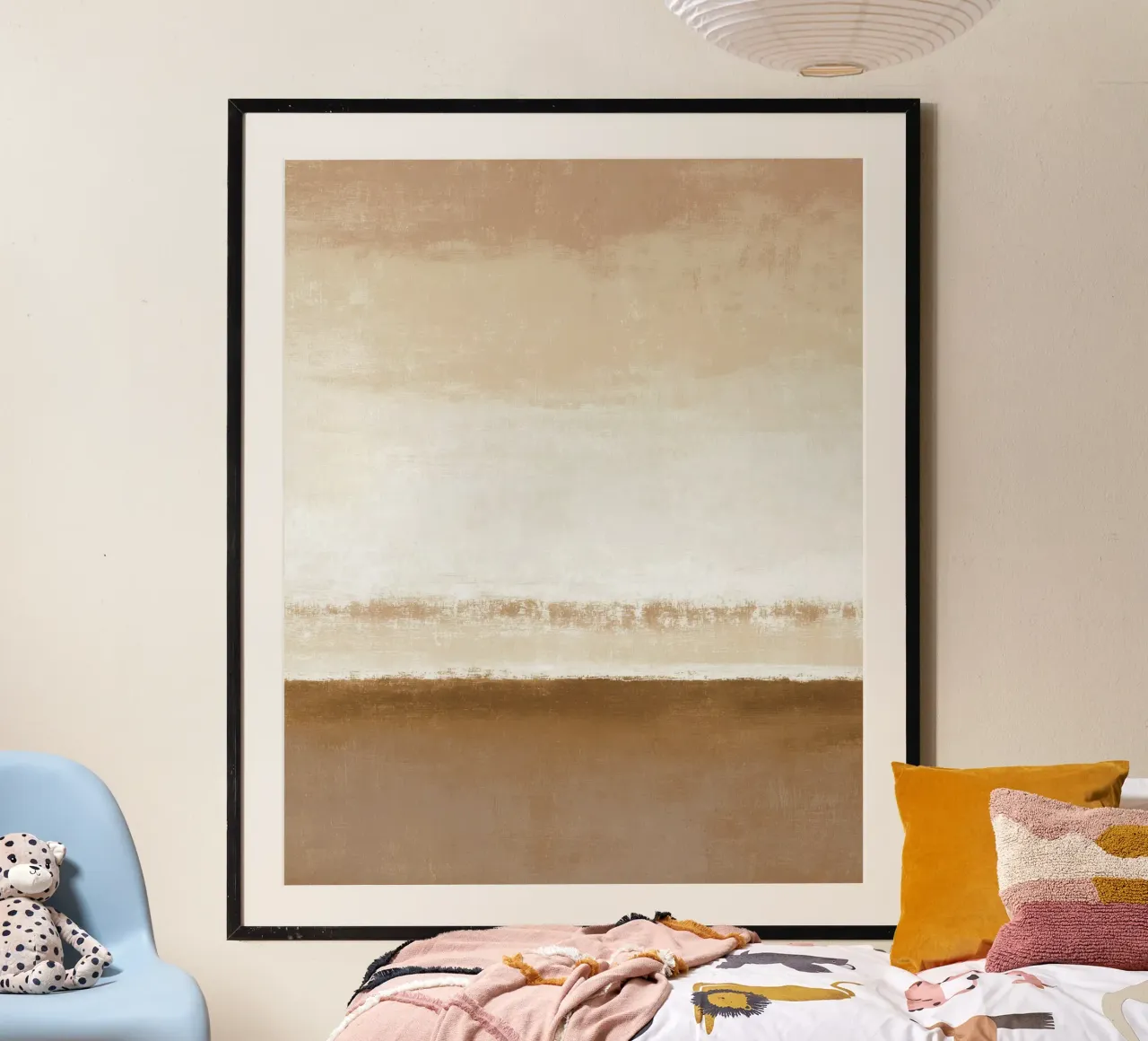 Textured Minimalist Abstract Painting in Warm Earthy Shades poster by Artbyvo