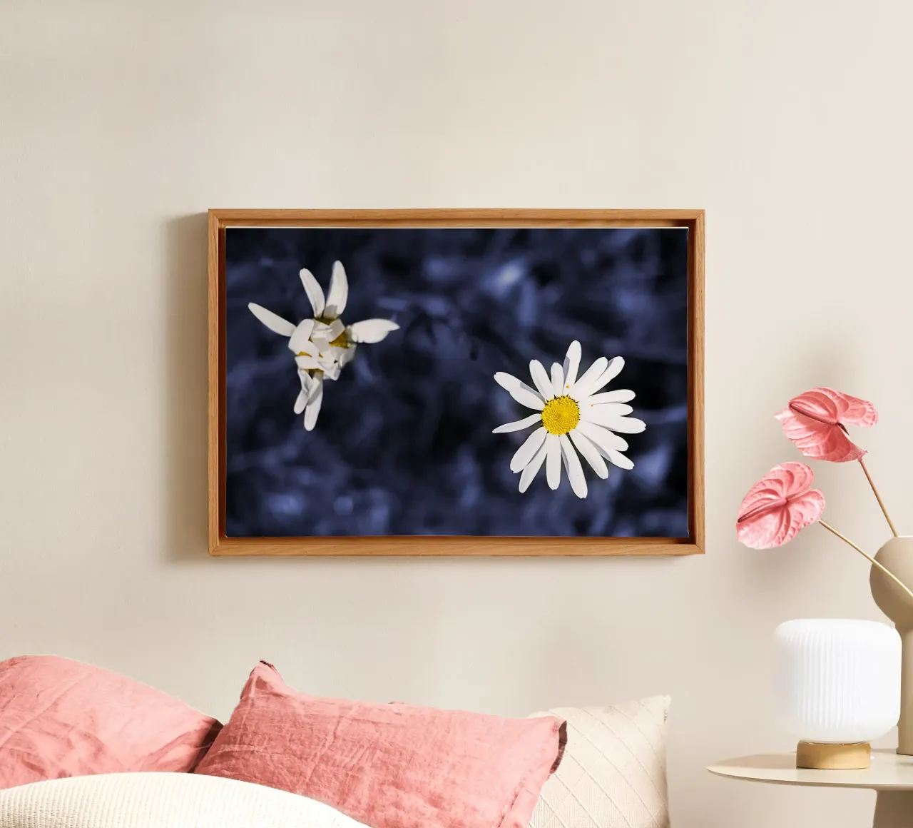 Open and Closed Petals – Fine Art Floral Print canvas with Floater frame by jay