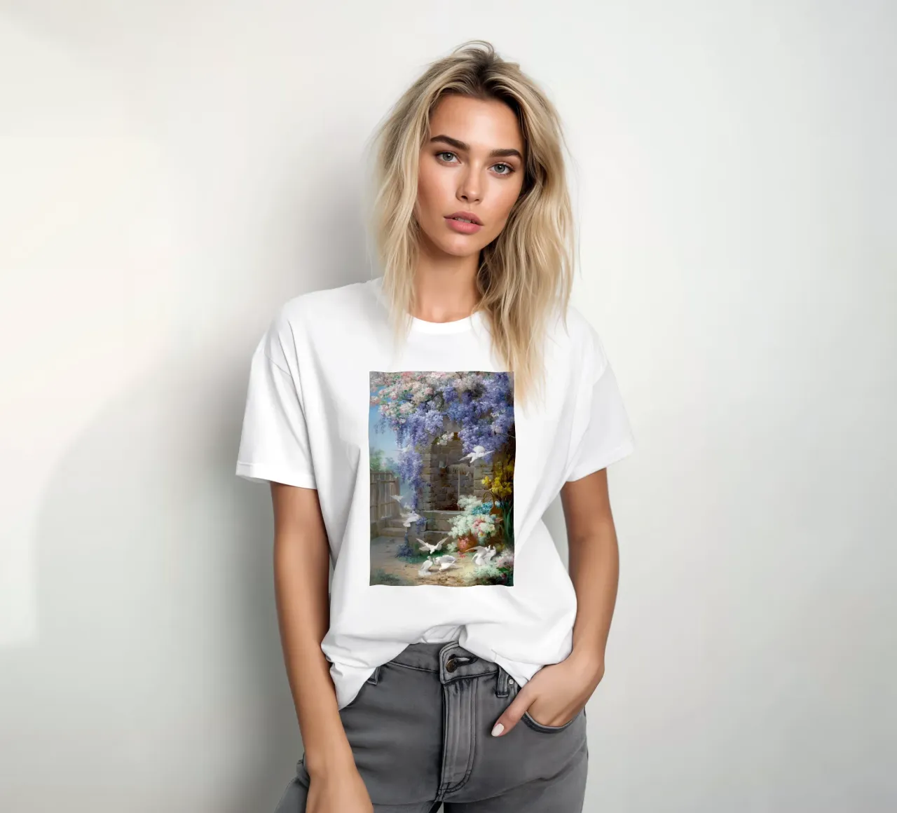 Spring with Wisteria Landscape t-shirt da apoloprints