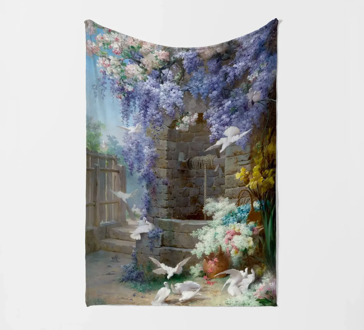 Spring with Wisteria Landscape coperta in pile da apoloprints