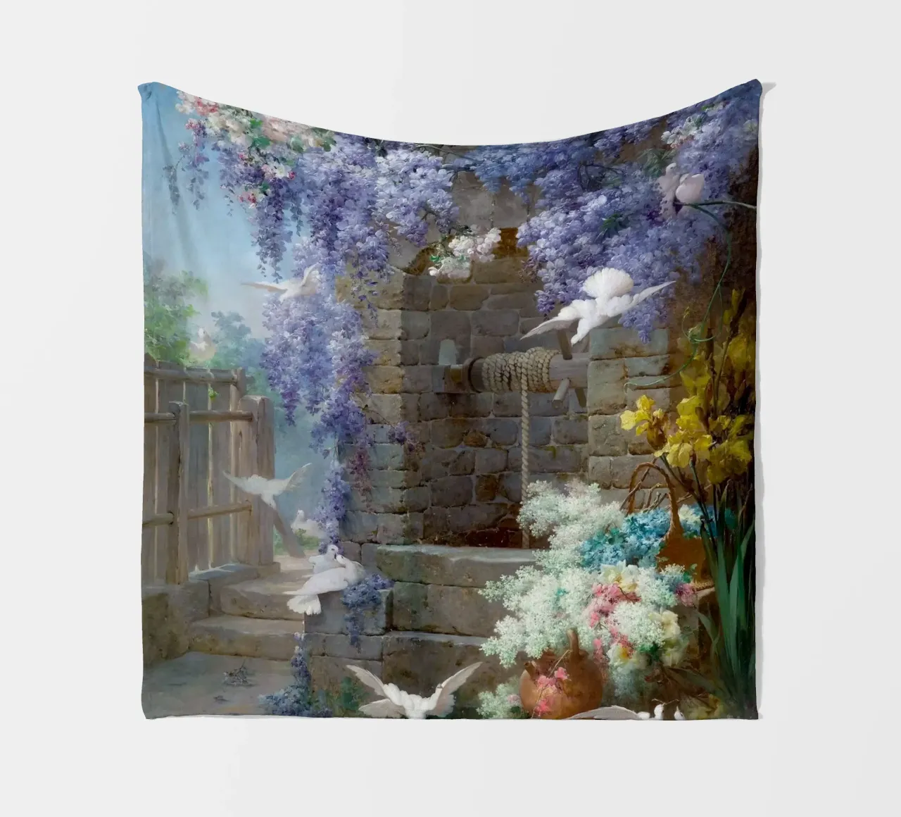 Spring with Wisteria Landscape coperta in pile da apoloprints