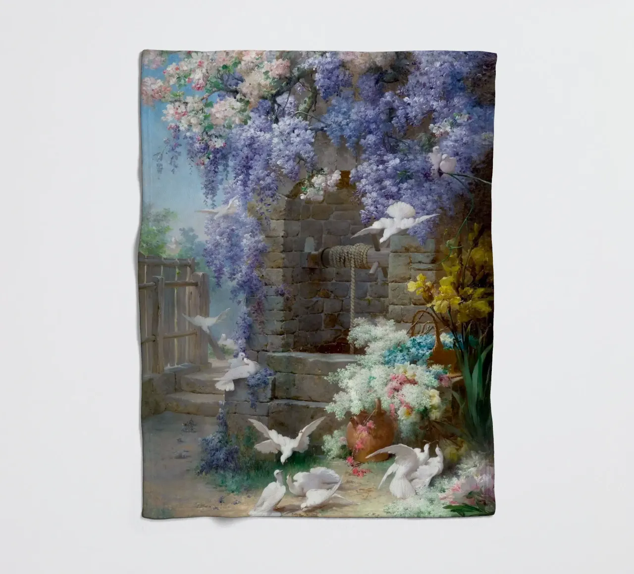 Spring with Wisteria Landscape coperta in pile da apoloprints
