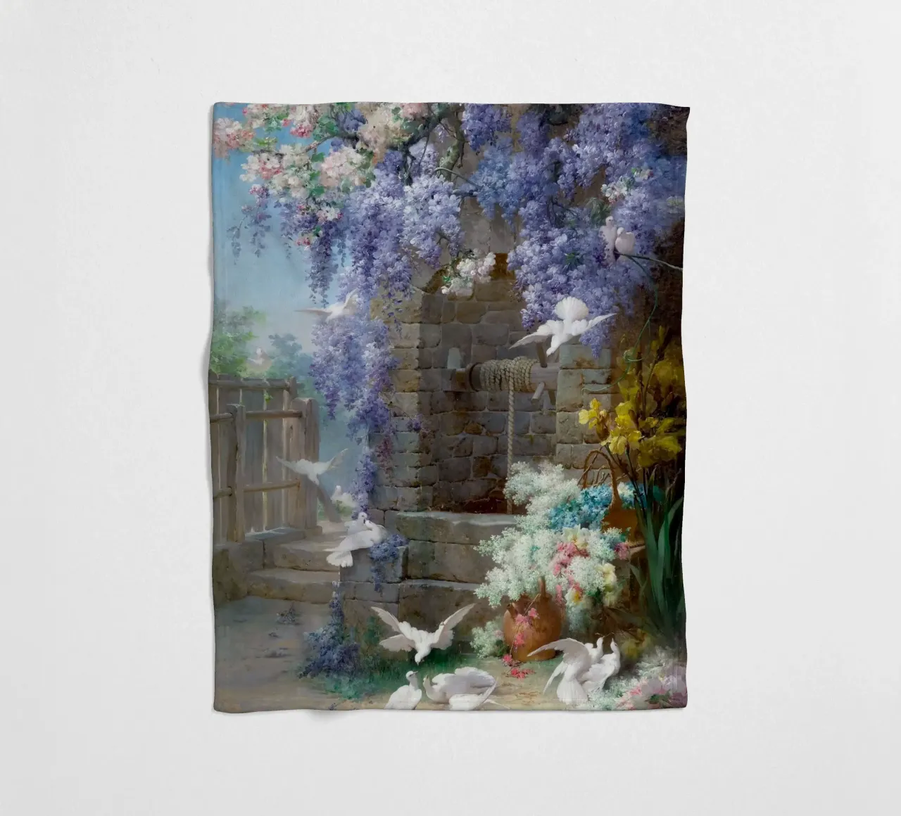 Spring with Wisteria Landscape coperta in pile da apoloprints