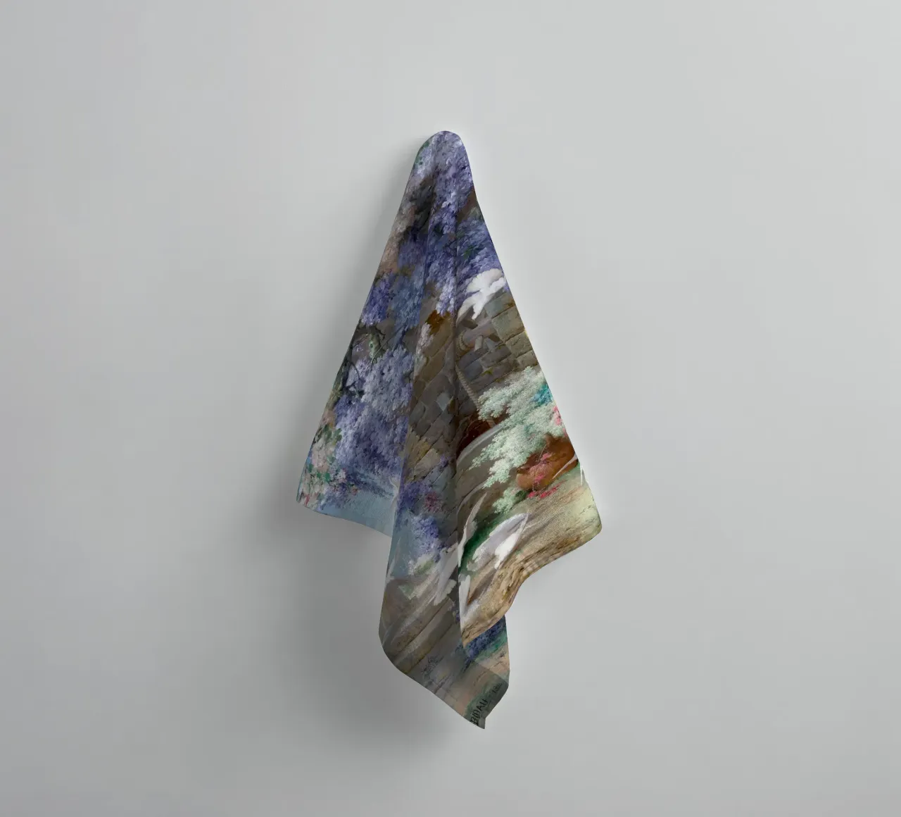 Spring with Wisteria Landscape asciugamano da bagno da apoloprints