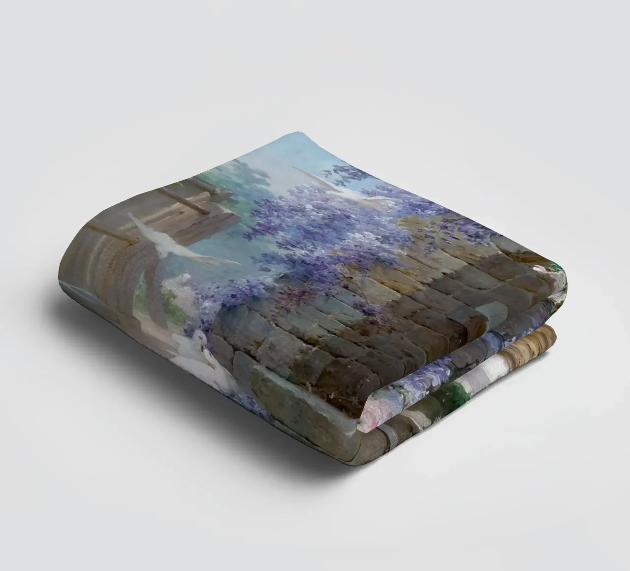 Spring with Wisteria Landscape asciugamano da bagno da apoloprints