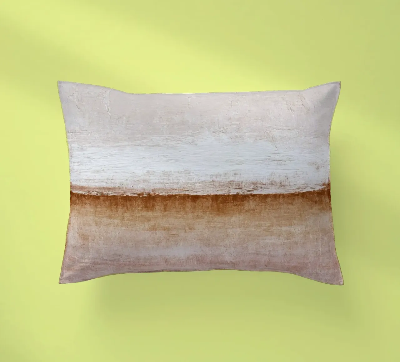 Minimalist Abstract Painting with Soft Textured Layers decorative cushion by Artbyvo