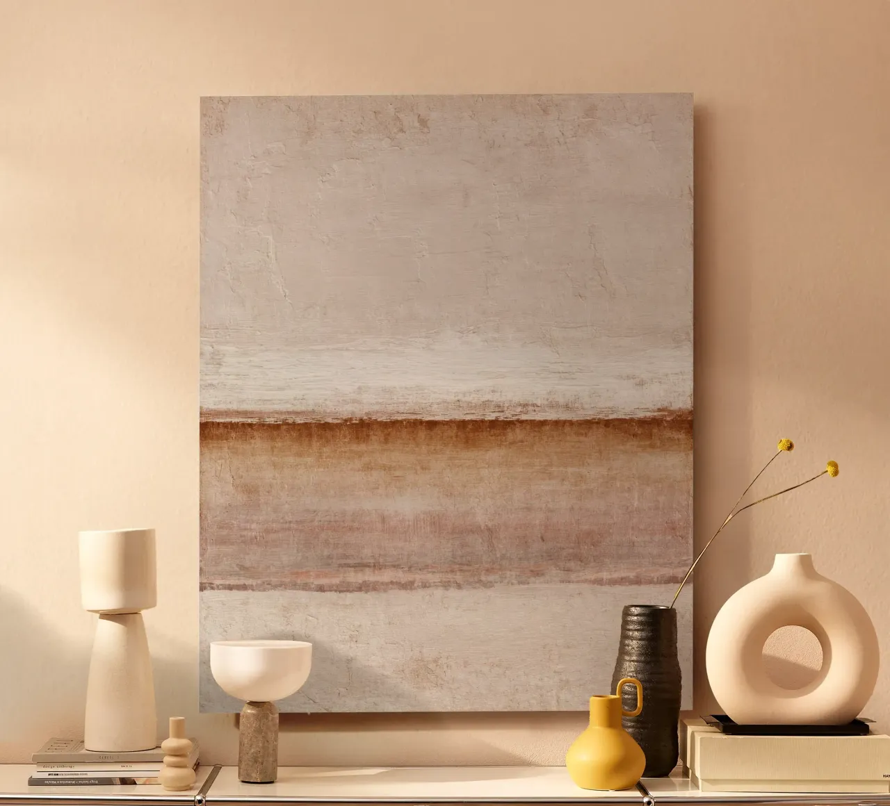 Minimalist Abstract Painting with Soft Textured Layers alu-dibond by Artbyvo