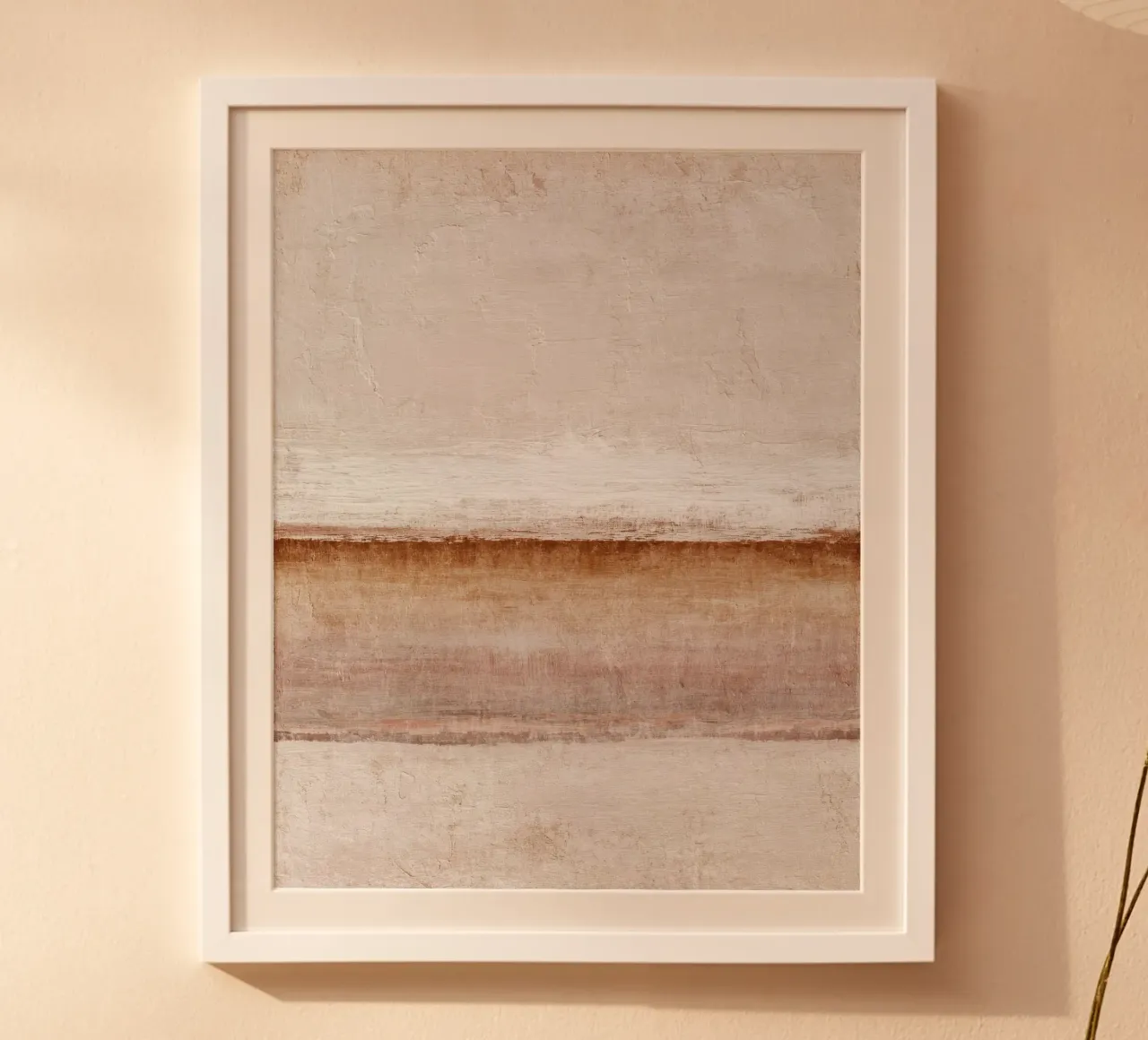 Minimalist Abstract Painting with Soft Textured Layers poster with aluminum frame by Artbyvo