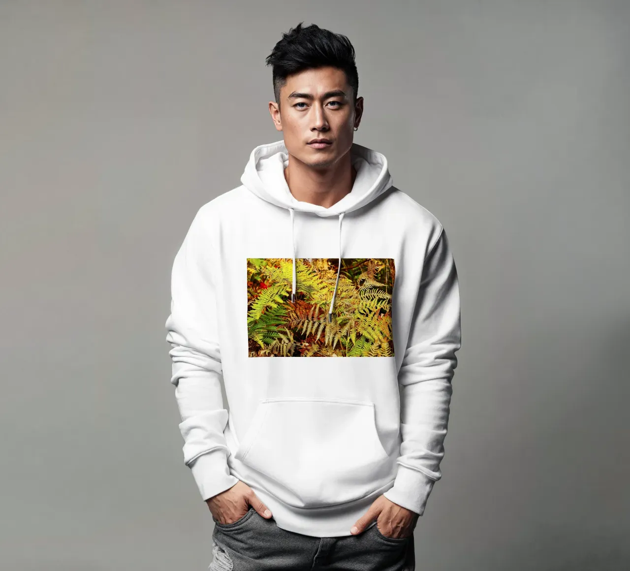 Felci d'autunno - Stampa botanica fine art felpa con cappuccio da jay
