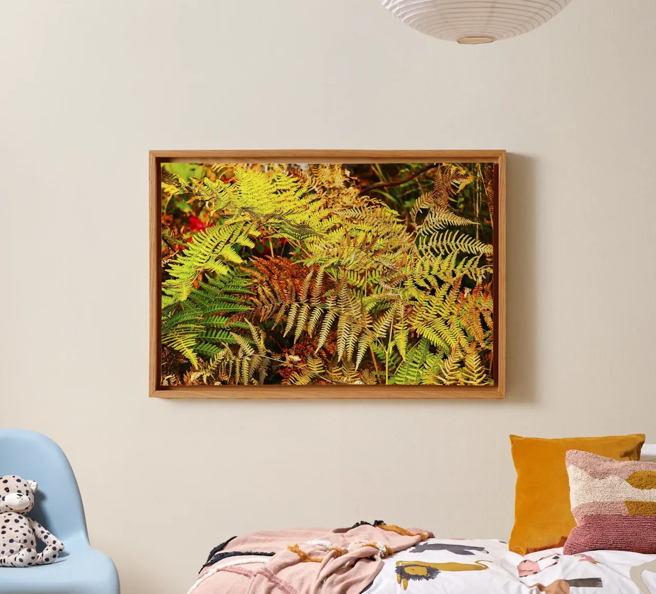 Autumn Ferns – Fine Art Botanical Print canvas with Floater frame by jay