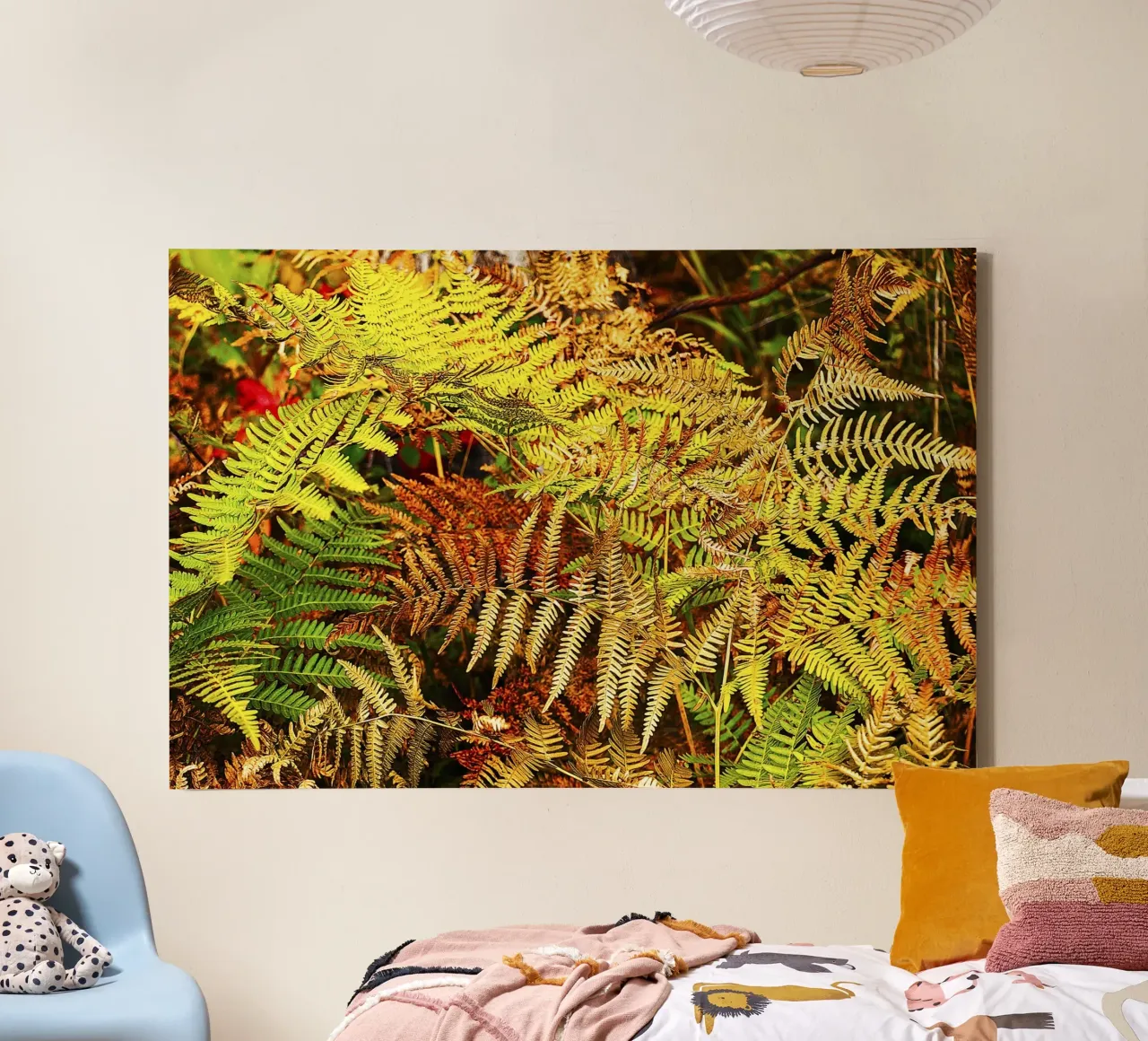 Autumn Ferns – Fine Art Botanical Print canvas with Floater frame by jay