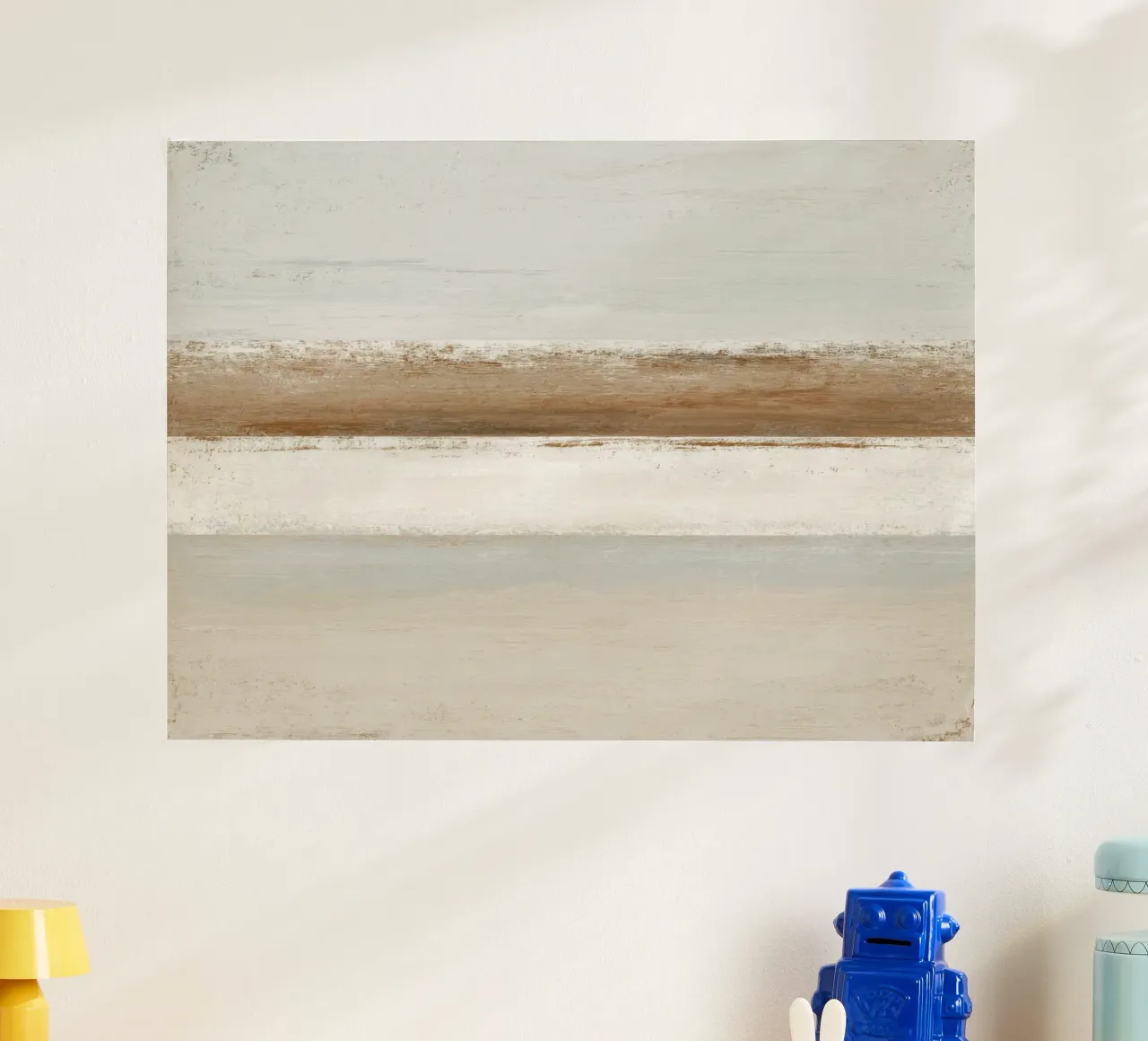 Textured Minimalist Abstract Painting in Beige and White poster by Artbyvo
