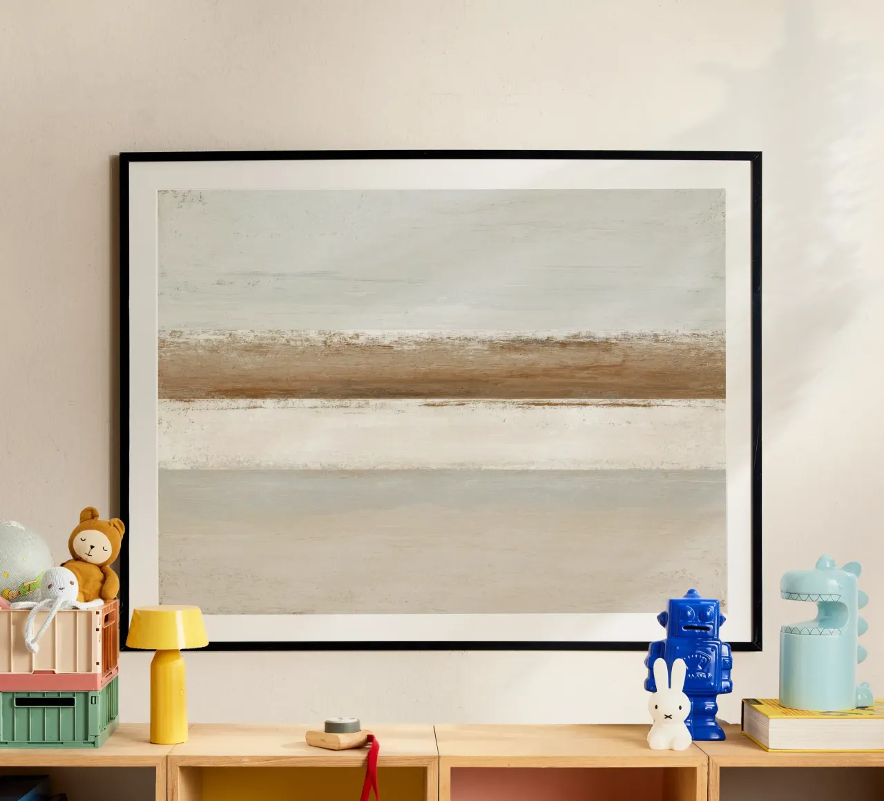 Textured Minimalist Abstract Painting in Beige and White poster by Artbyvo