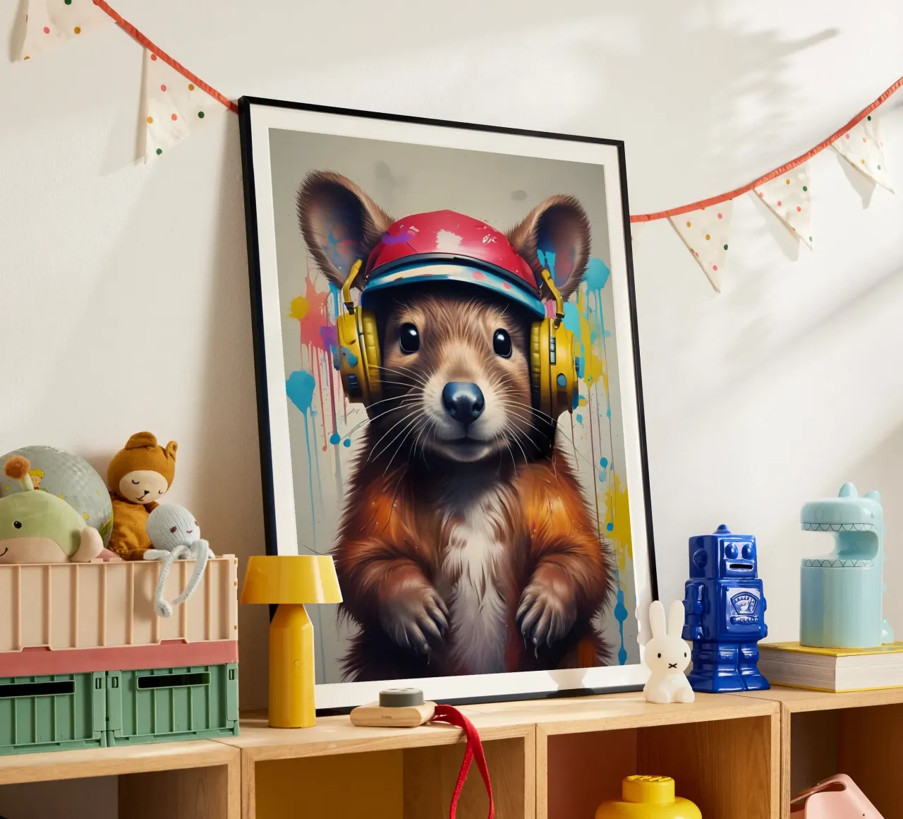 Arte musicale dei Chipmunk poster con telaio in alluminio da MakArena