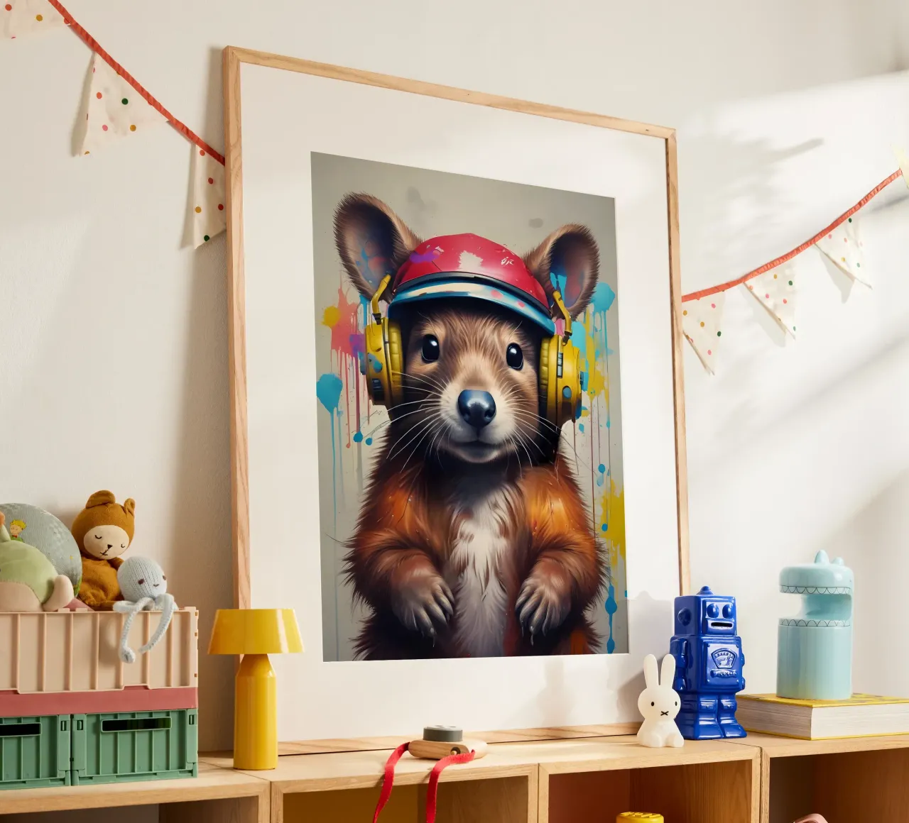 Arte musicale dei Chipmunk poster con telaio in alluminio da MakArena