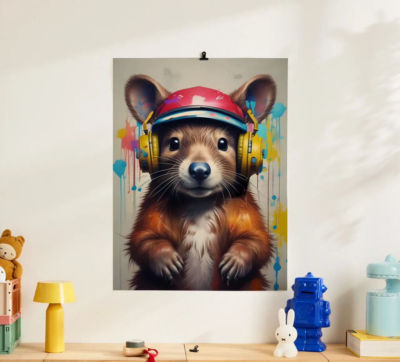 Arte musicale dei Chipmunk poster con telaio in alluminio da MakArena