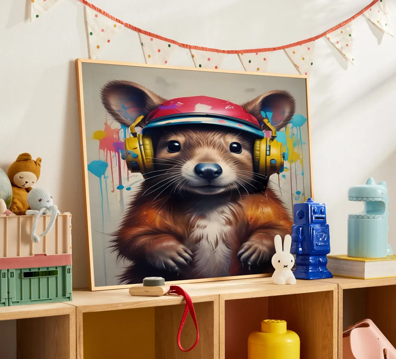 Arte musicale dei Chipmunk poster con telaio in alluminio da MakArena