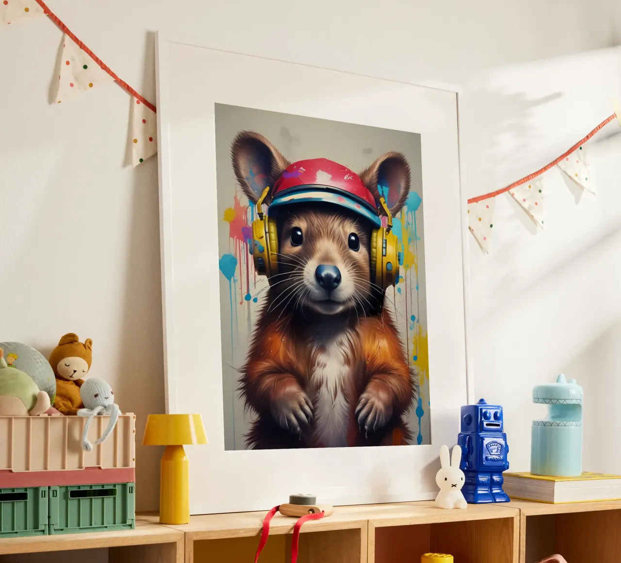 Arte musicale dei Chipmunk poster con telaio in alluminio da MakArena