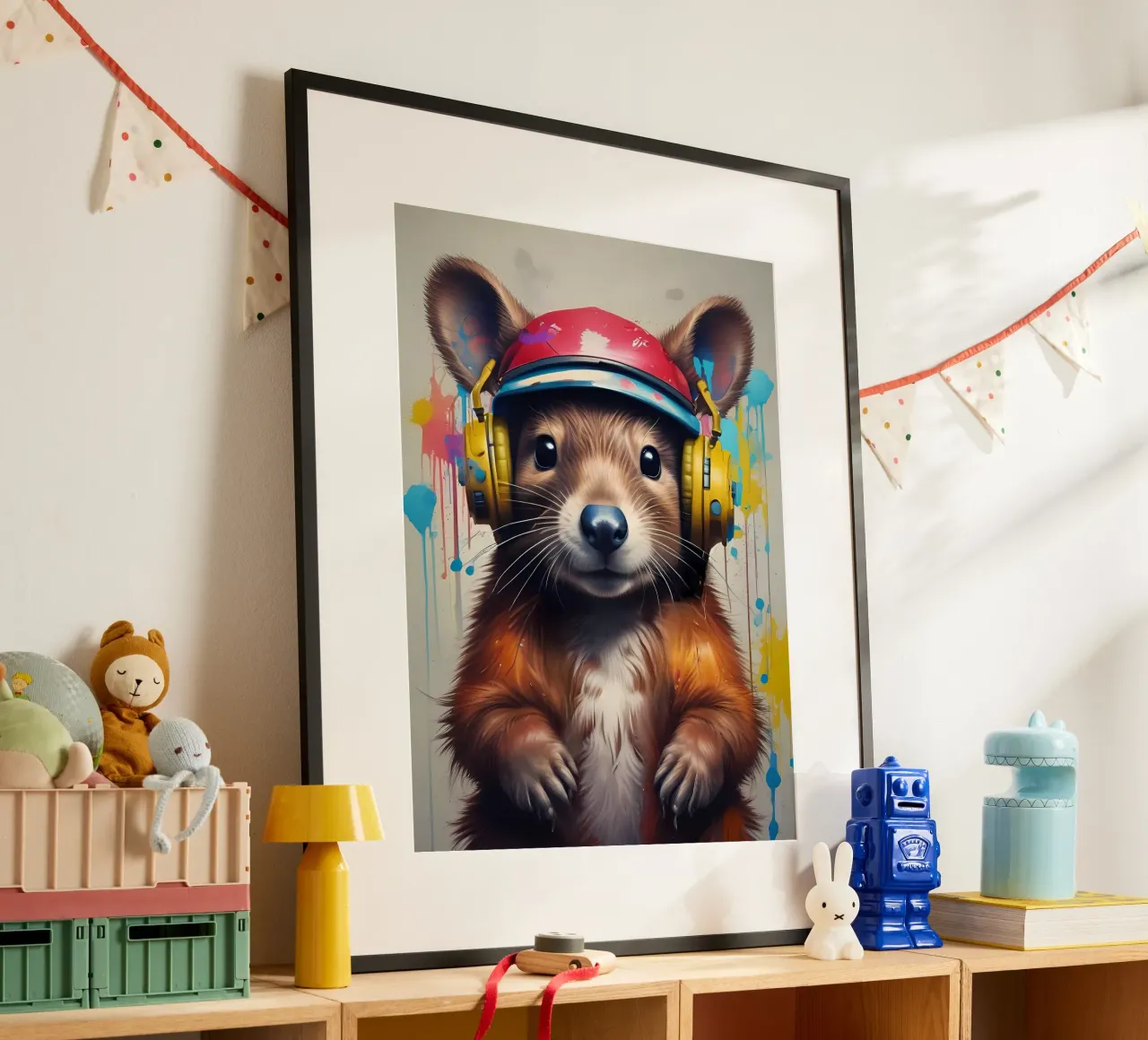 Arte musicale dei Chipmunk poster con telaio in alluminio da MakArena