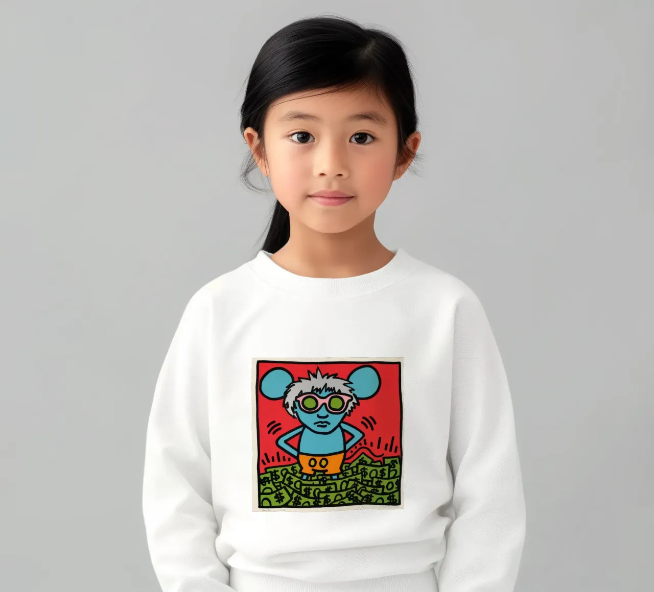 Poster pop art di Keith Haring Andy Mouse felpa bambino da ClubArt
