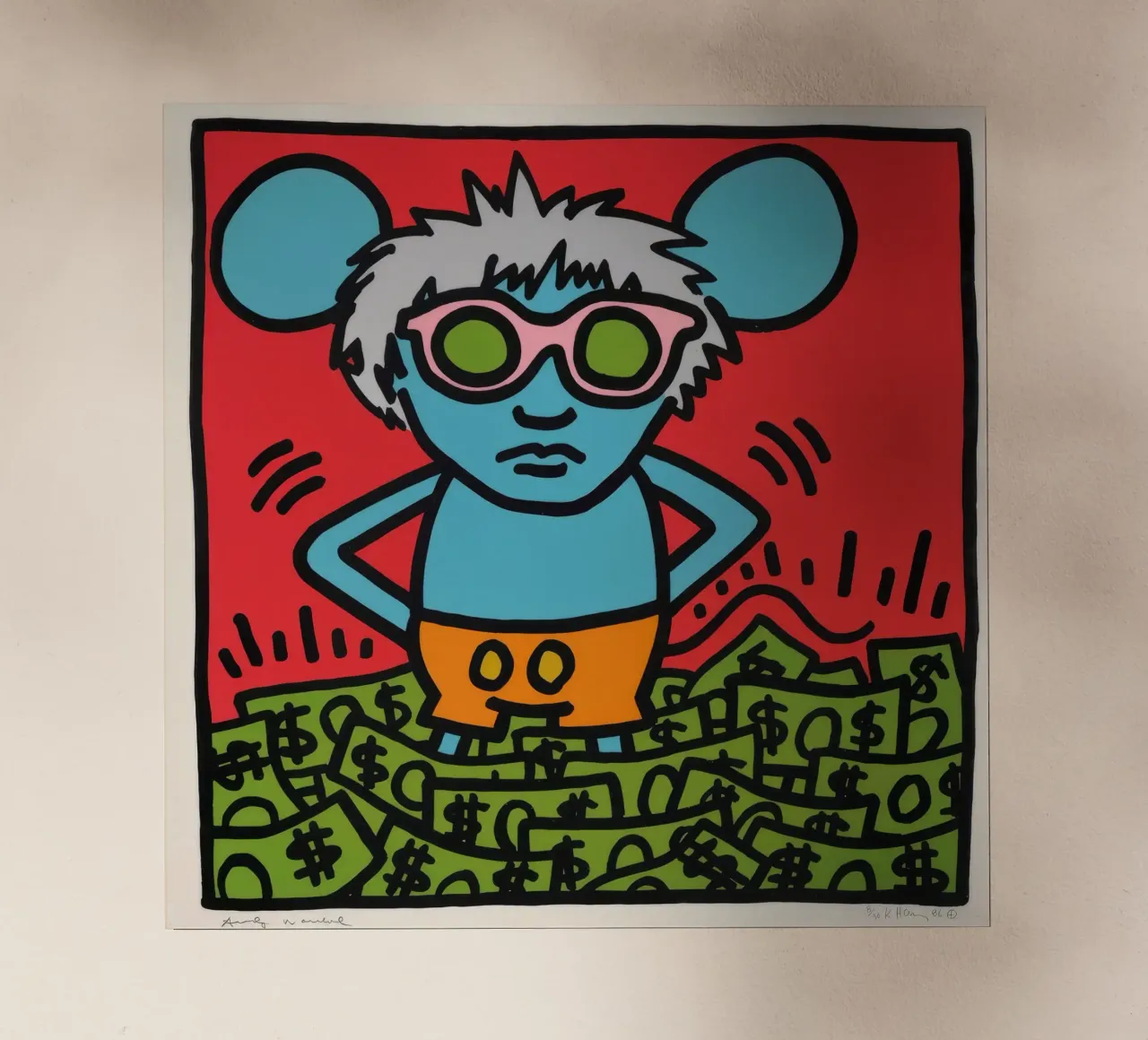 Poster pop art di Keith Haring Andy Mouse pellicola backlit da ClubArt