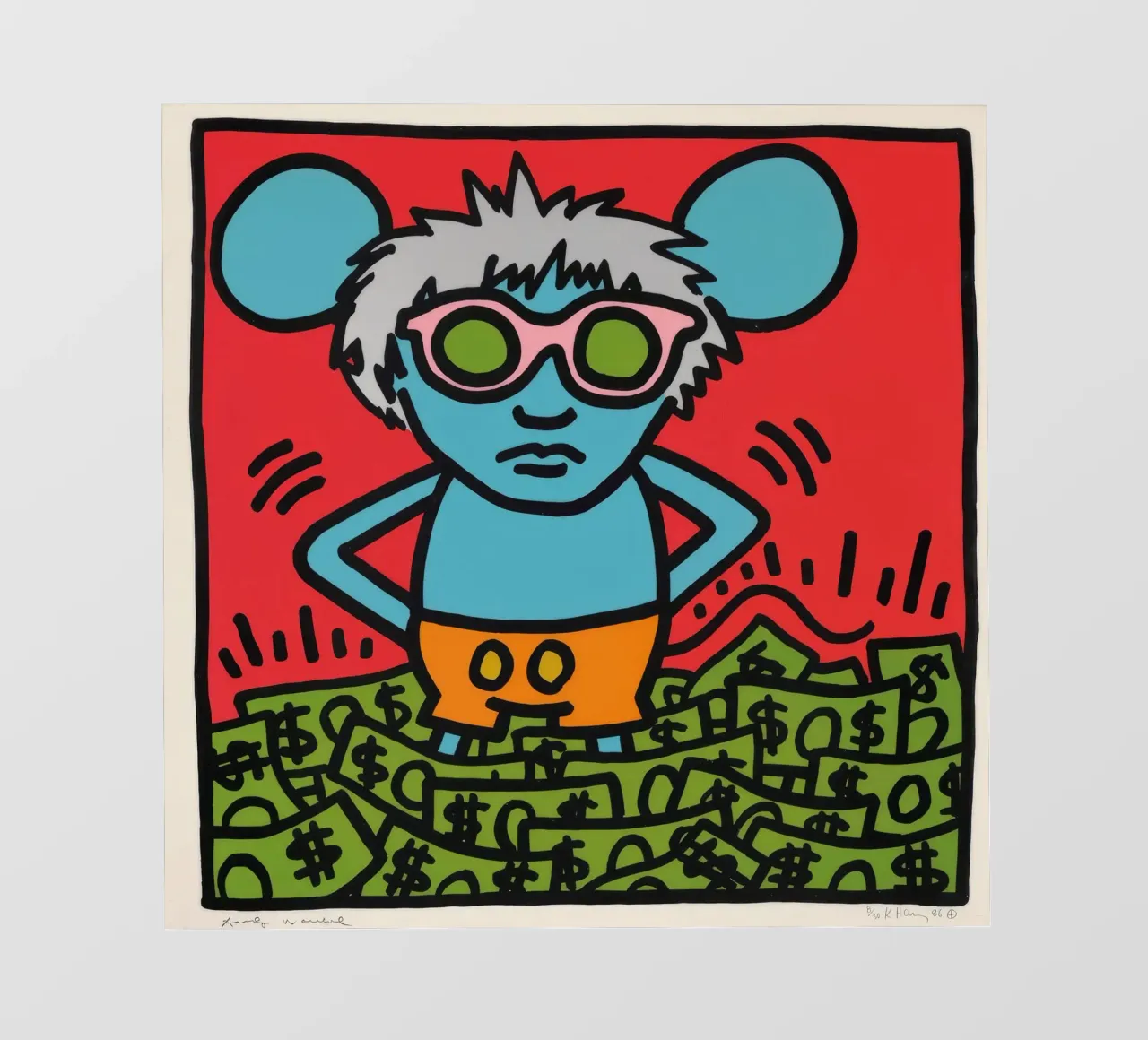 Poster pop art di Keith Haring Andy Mouse pellicola backlit da ClubArt