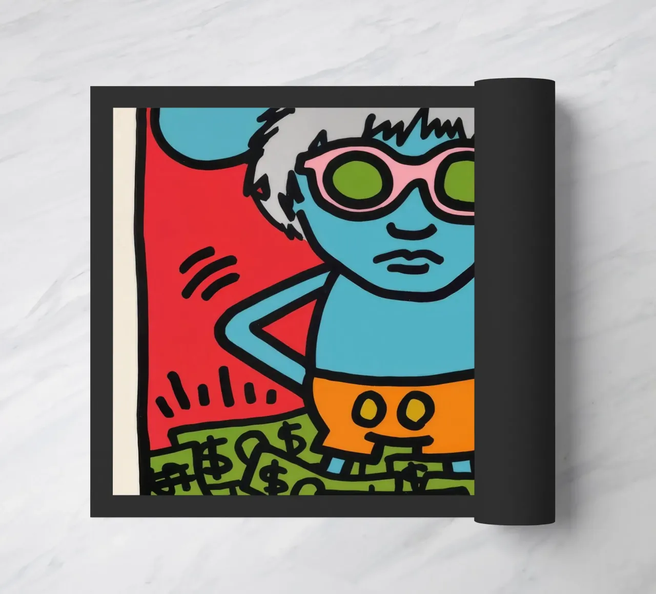 Poster pop art di Keith Haring Andy Mouse zerbino da ClubArt