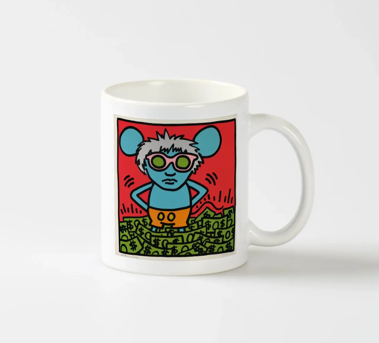 Poster pop art di Keith Haring Andy Mouse tazza in ceramica da ClubArt