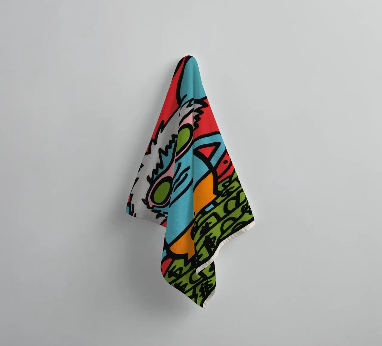Poster pop art di Keith Haring Andy Mouse asciugamano da bagno da ClubArt