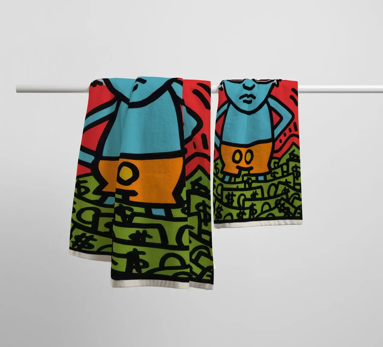 Poster pop art di Keith Haring Andy Mouse asciugamano da bagno da ClubArt