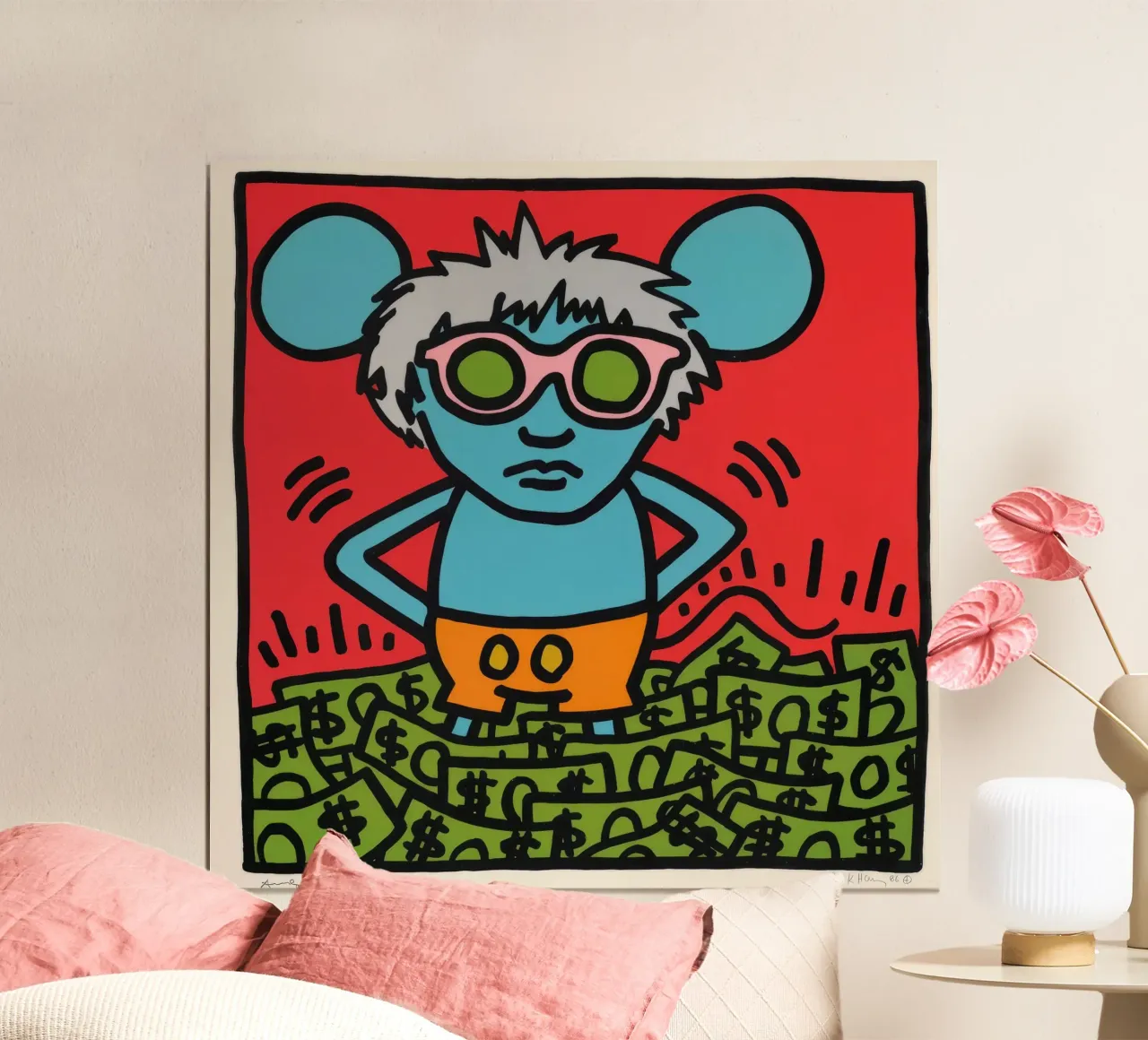 Poster pop art di Keith Haring Andy Mouse poster da ClubArt