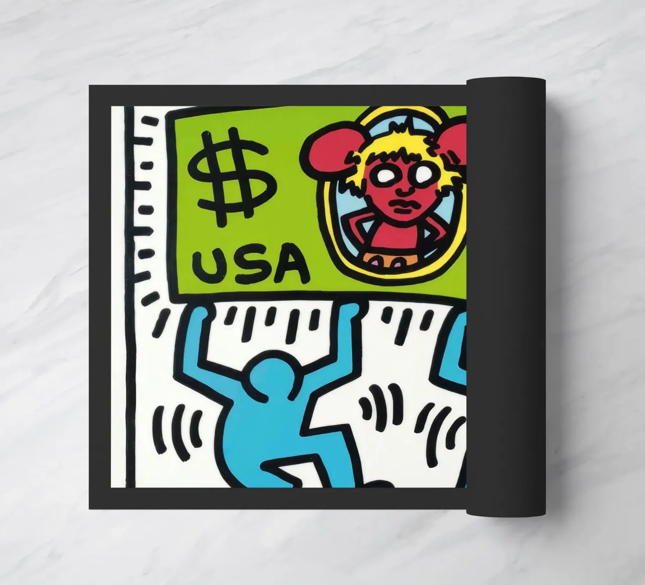 Keith Haring Andy Mouse Banconota da un dollaro Pop Art zerbino da ClubArt