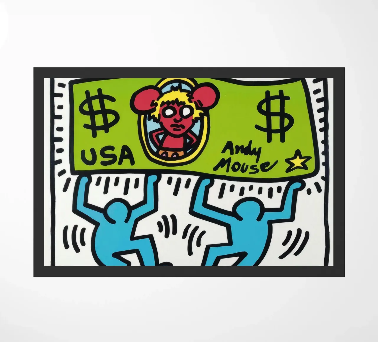 Keith Haring Andy Mouse Banconota da un dollaro Pop Art zerbino da ClubArt
