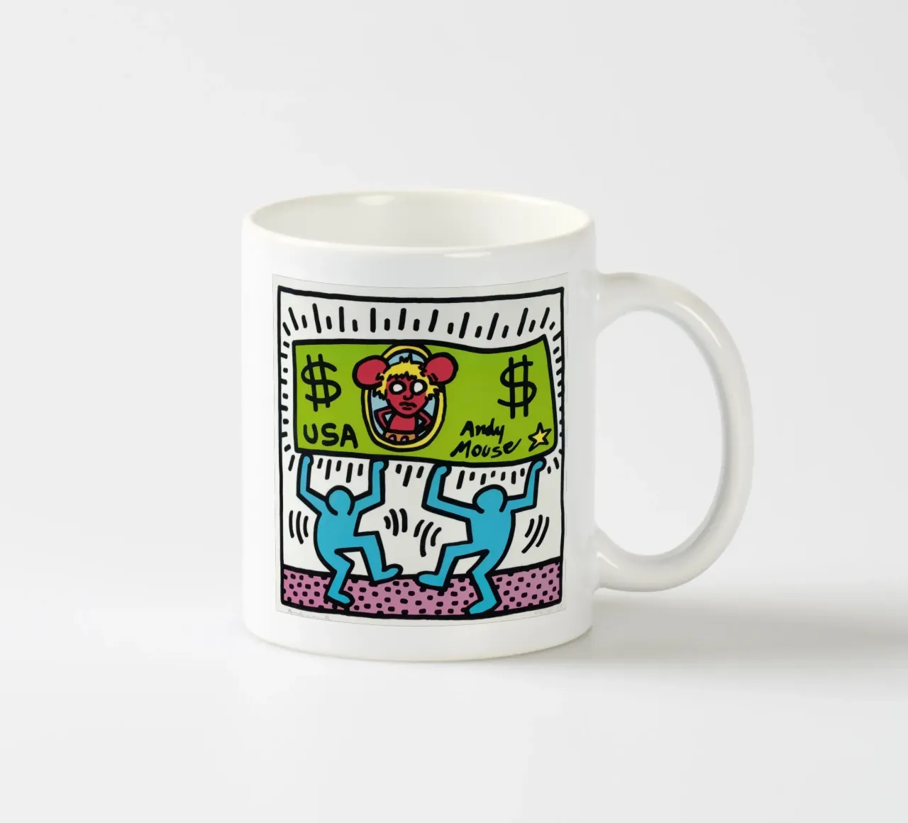 Keith Haring Andy Mouse Banconota da un dollaro Pop Art tazza in ceramica da ClubArt