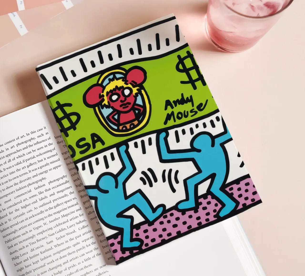 Keith Haring Andy Mouse Dollar Bill Pop Art notebook by ClubArt