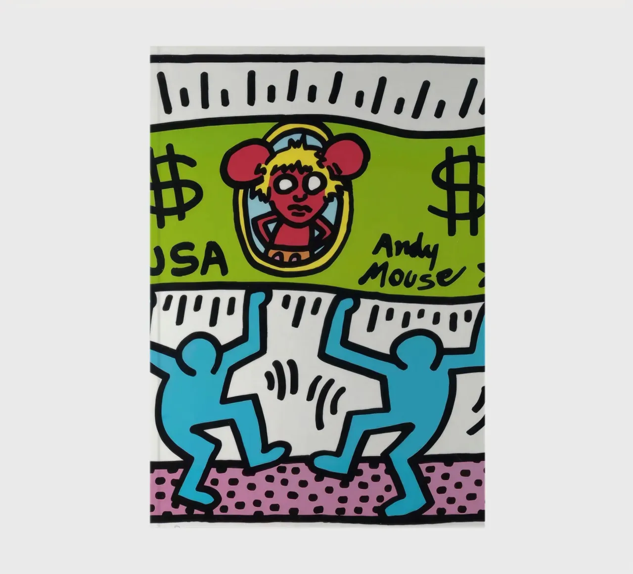 Keith Haring Andy Mouse Dollar Bill Pop Art notebook by ClubArt