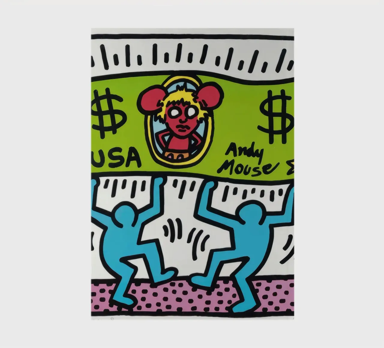Keith Haring Andy Mouse Dollar Bill Pop Art notebook by ClubArt