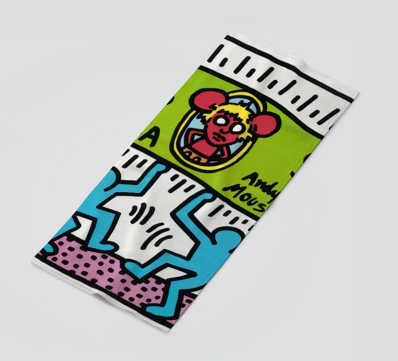 Keith Haring Andy Mouse Banconota da un dollaro Pop Art telo mare da ClubArt