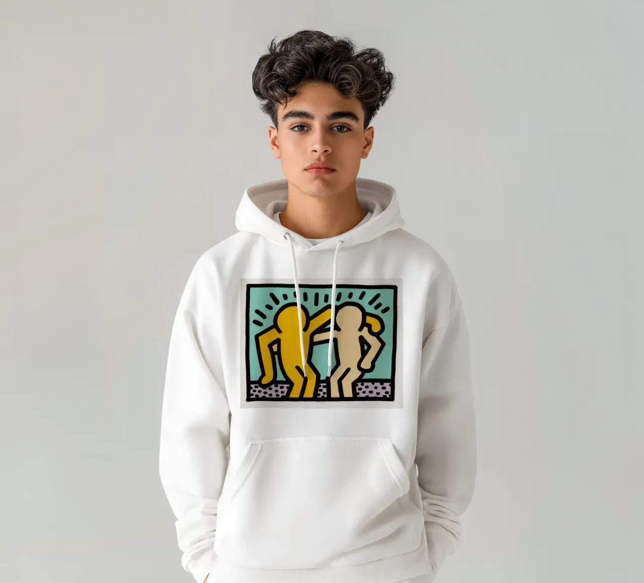 Keith Haring Best Buddies Amicizia Pop Art felpa con cappuccio da ClubArt