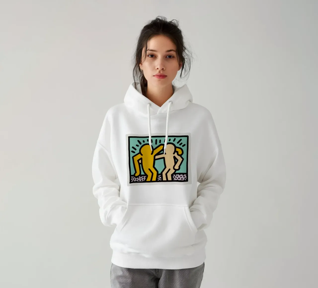 Keith Haring Best Buddies Amicizia Pop Art felpa con cappuccio da ClubArt