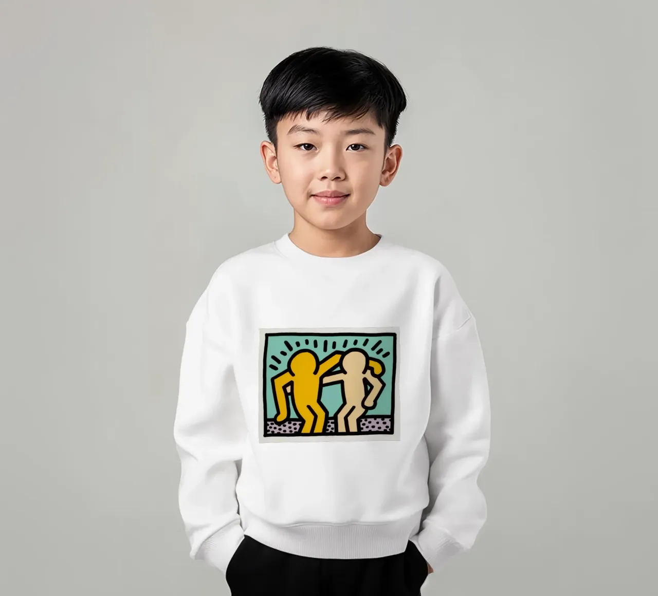 Keith Haring Best Buddies Amicizia Pop Art felpa bambino da ClubArt