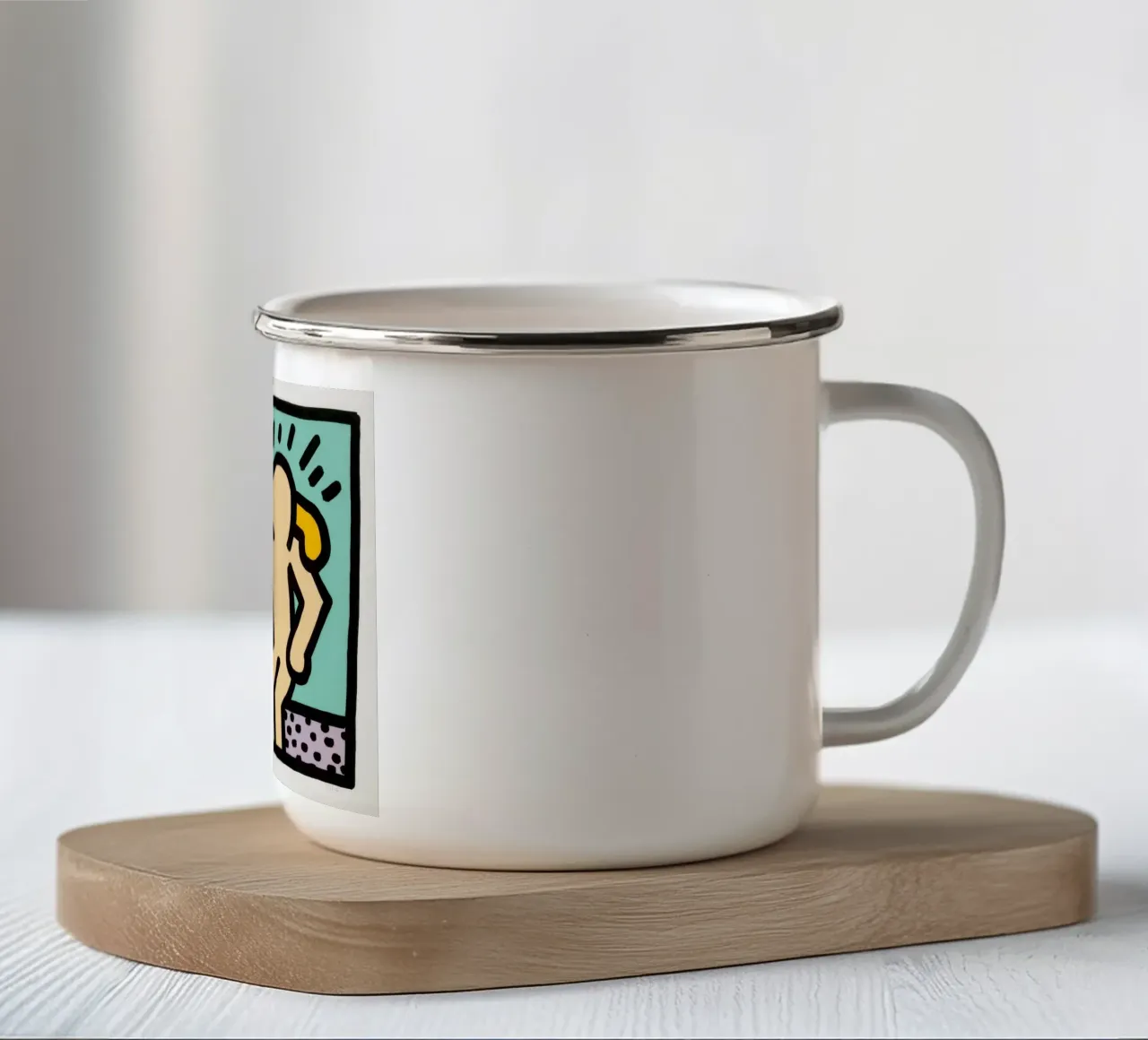 Keith Haring Best Buddies Amicizia Pop Art tazza in smalto da ClubArt