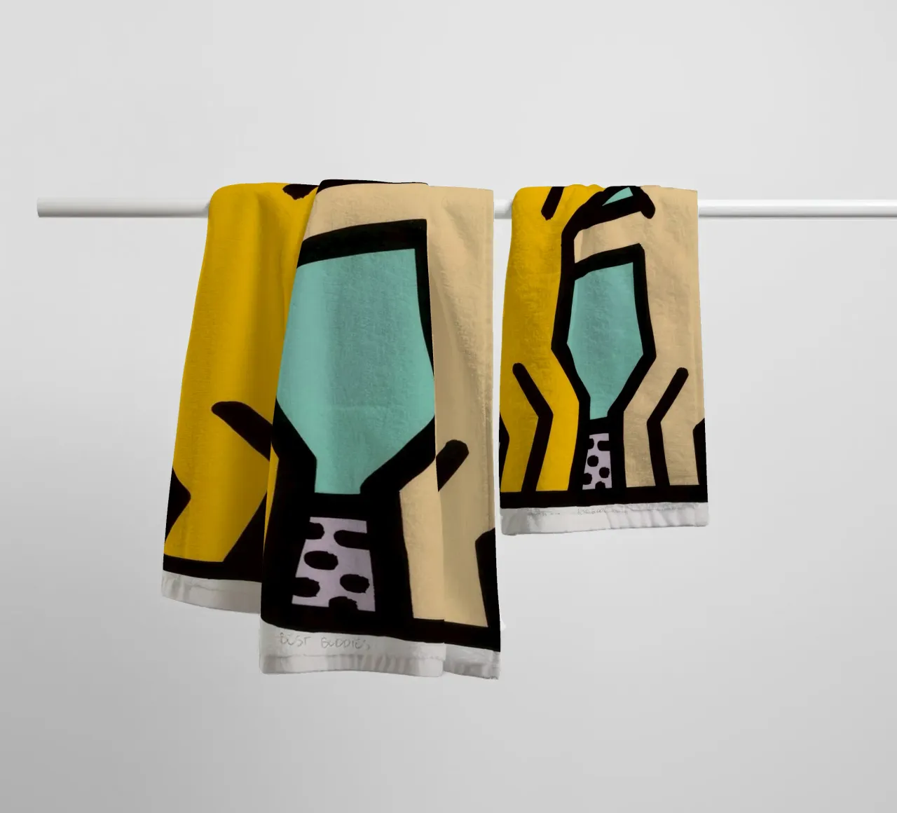 Keith Haring Best Buddies Amicizia Pop Art asciugamano da bagno da ClubArt