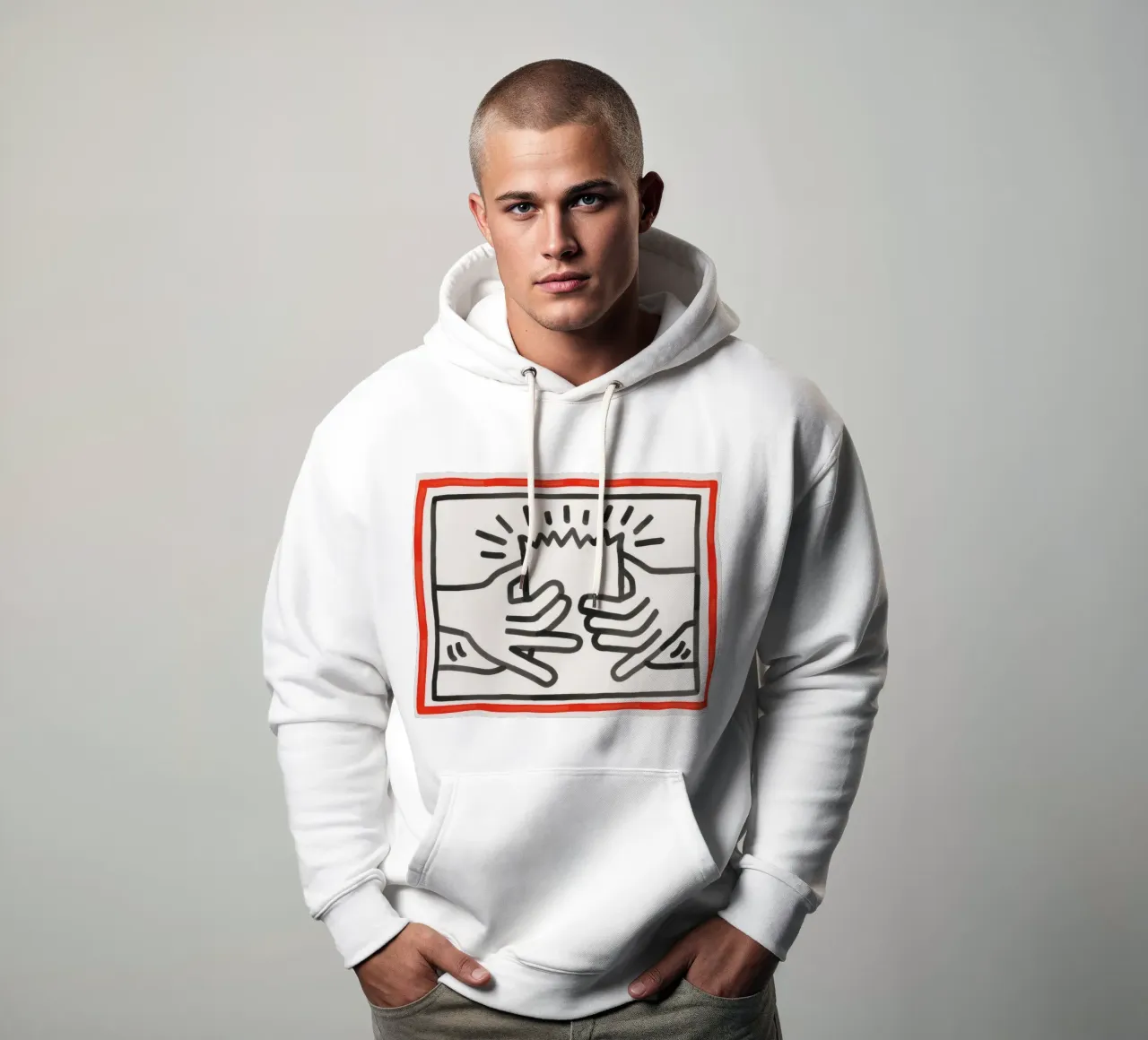 Keith Haring Busted Head Pop Art Print sudadera con capucha de ClubArt