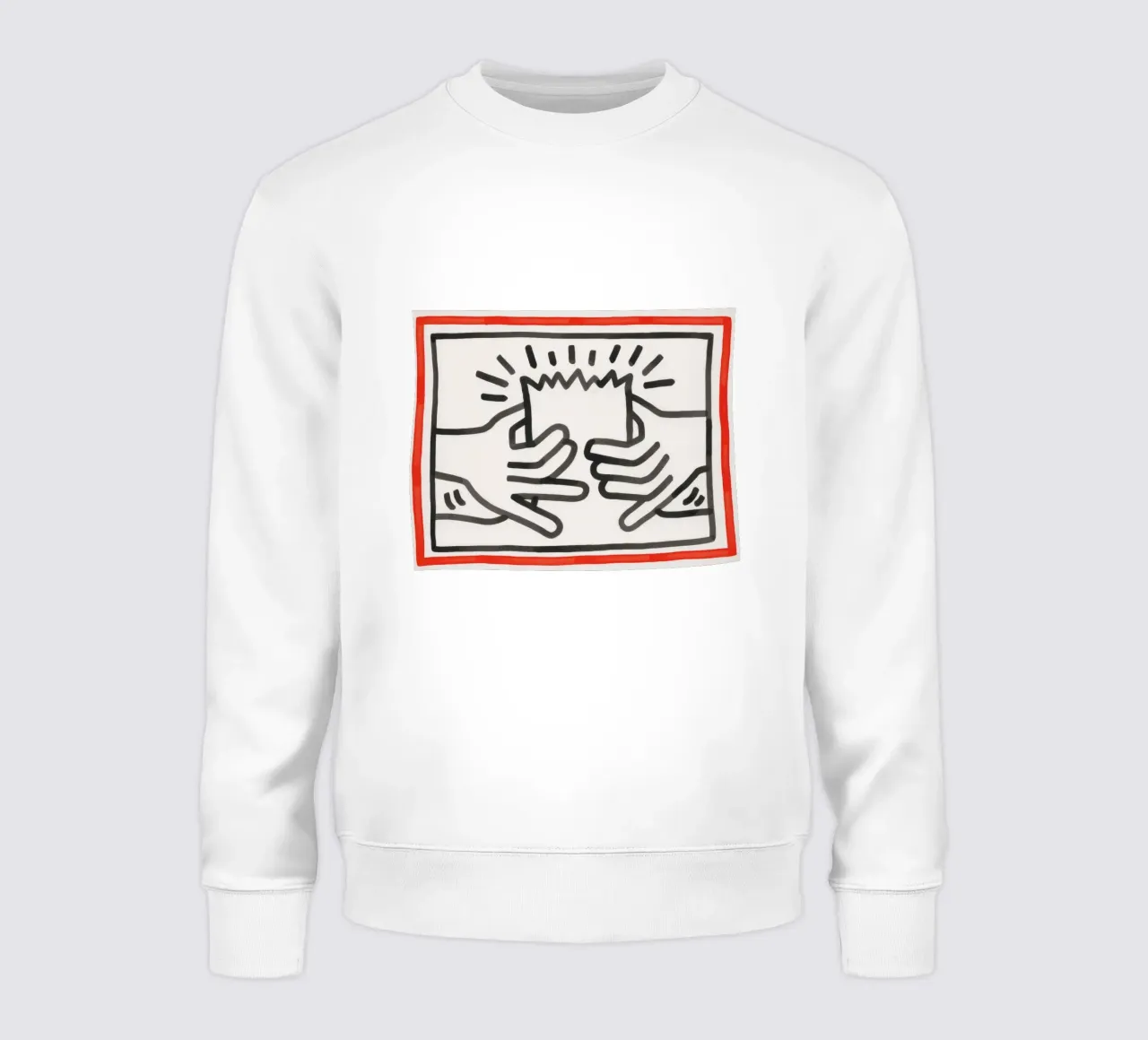 Stampa pop di Keith Haring Busted Head felpa da ClubArt
