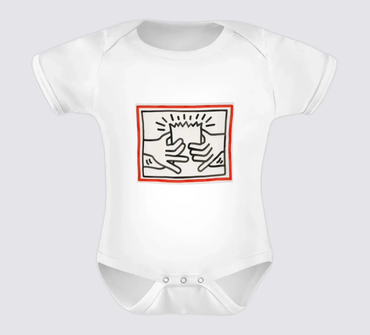 Keith Haring Busted Head Pop Art Print body de bebé de ClubArt