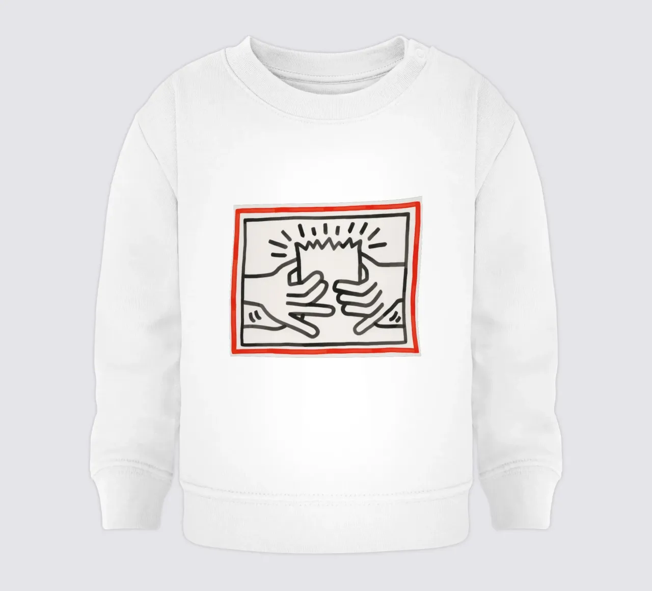 Stampa pop di Keith Haring Busted Head felpa neonato da ClubArt